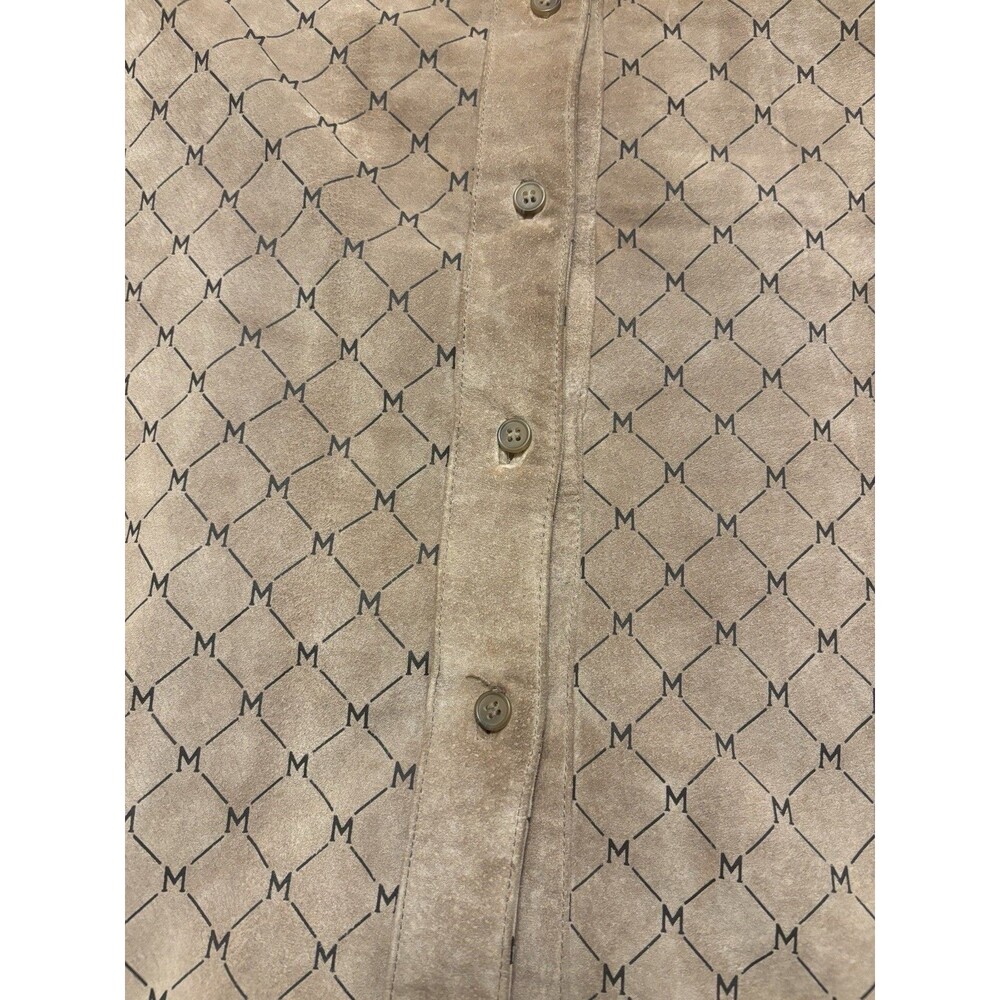 Wilsons Leather Maxima Vintage Monogram Suede Dress Trenchcoat Belted Brown S - Picture 5 of 16